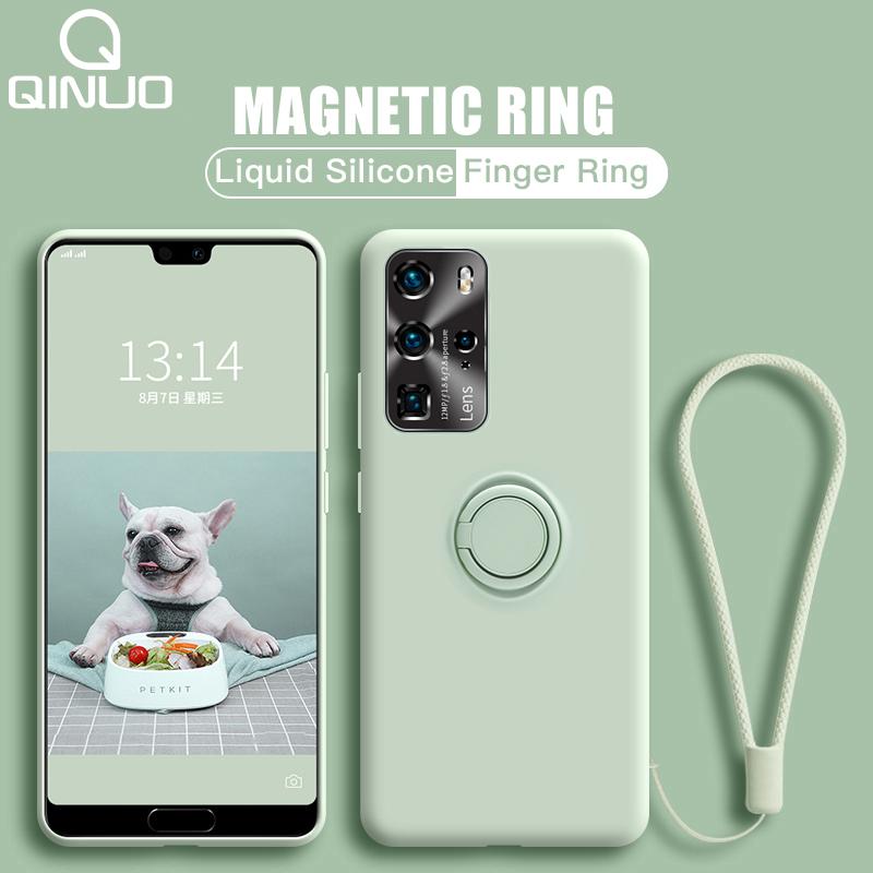 Magnetyczny Uchwyt Pierścieniowy Stojak Etui Dla Samsung Galaxy S21 Ultra S22 Plus Note 20 S20 FE S10 A51 A71 A50 Płynny Silikon Miękki Pokrowiec
