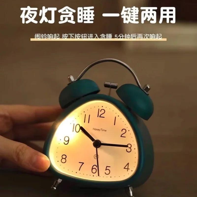Uhr Retro Wecker Mechanisch Doppelglocke Zuhause Büro Schreibtisch Metall Wecker Tischuhr Analog Leise Mit Nachtlicht