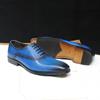 Fashion Luxury Genuine Cow Leather Men's Dress Shoes Lace-Up Oxford Pointed Toe Office Business Wedding Formal Footwear