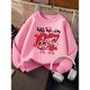 Kids Unisex Sweatshirt, Cute Cartoon Number 67 Kiss Me I'm Heart Print Pullover, Boys Girls Long Sleeve Birthday Sweatshirt For Kids Over 4 Years Old