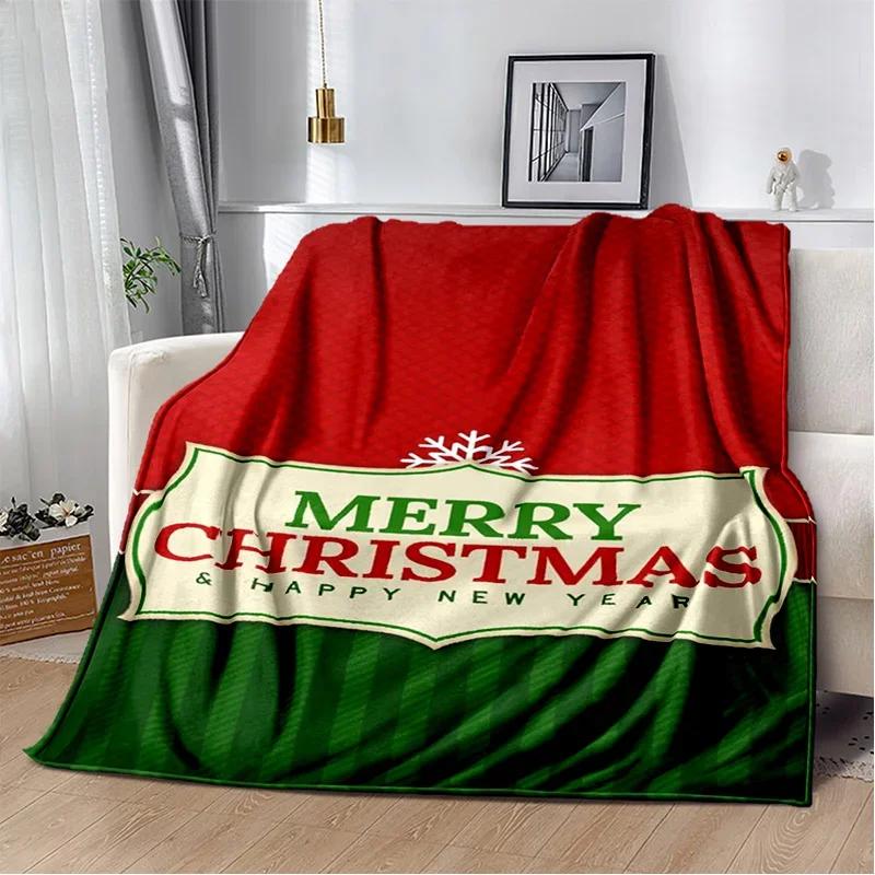 Merry Christmas Tree Santa Claus Kids Gift Cartoon Plush Blanket,Flannel Blanket Throw Blanket for Living Room Bedroom Bed Sofa