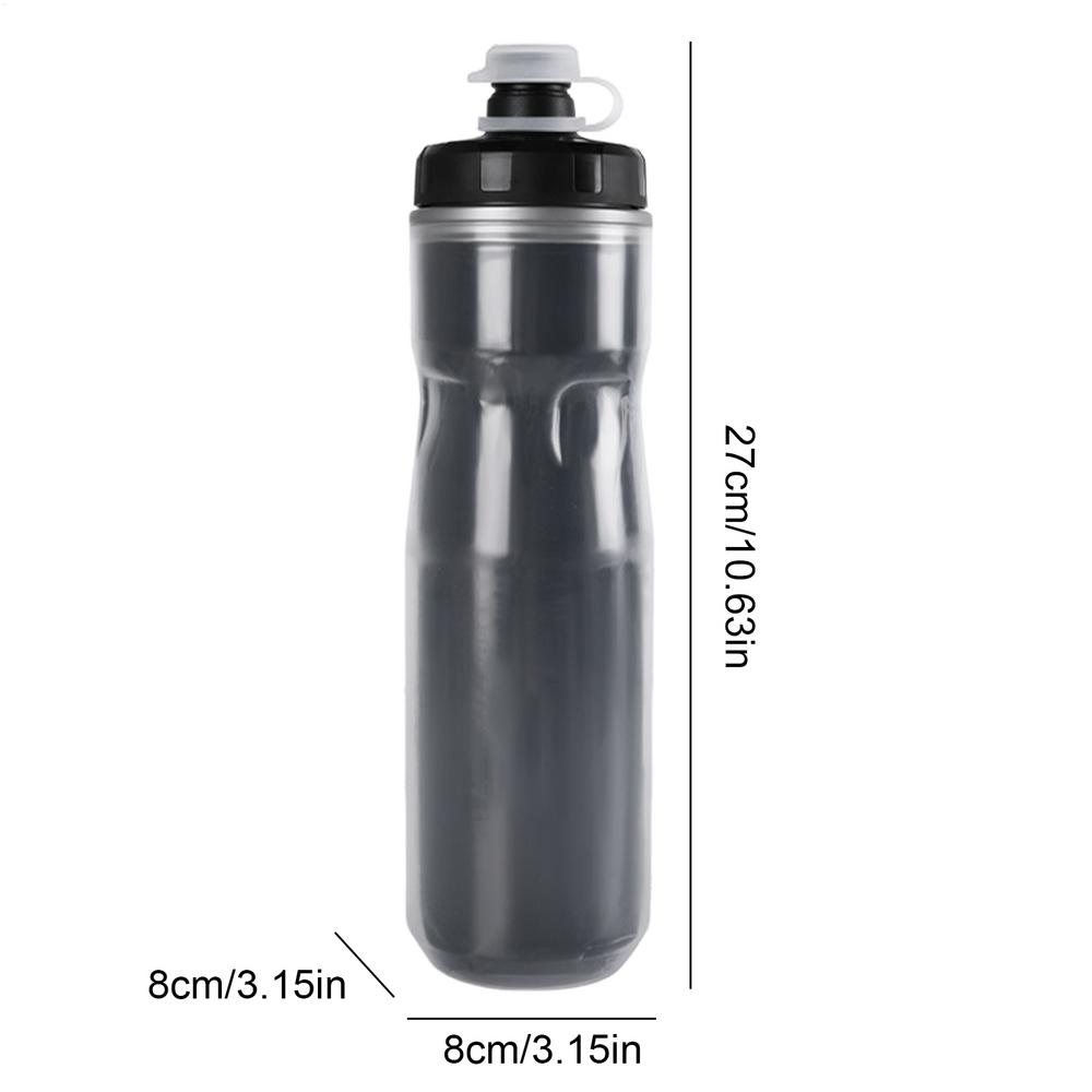 

Бутылка для воды для спортзала 720 мл, термоизолированная, многоразовая, для гидратации, термоизолированная велосипедная бутылка для воды для езды на велосипеде, катания, бега, спортзала, на открытом воздухе 720ml чёрный