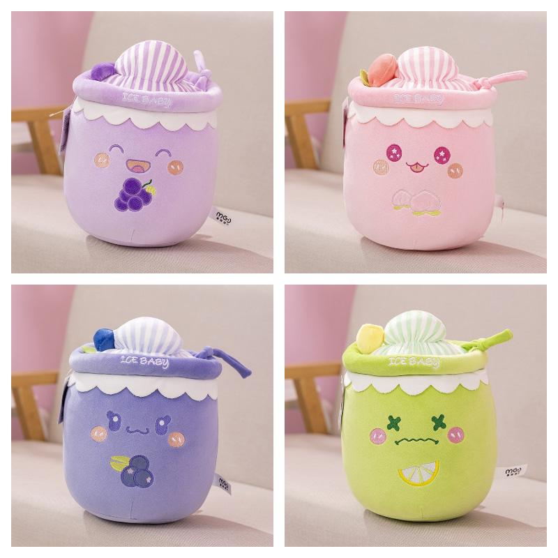 Ice Plush Toy Snow Milk Tea Cup Girl Bed Doll Accompany Present Gift Birthday