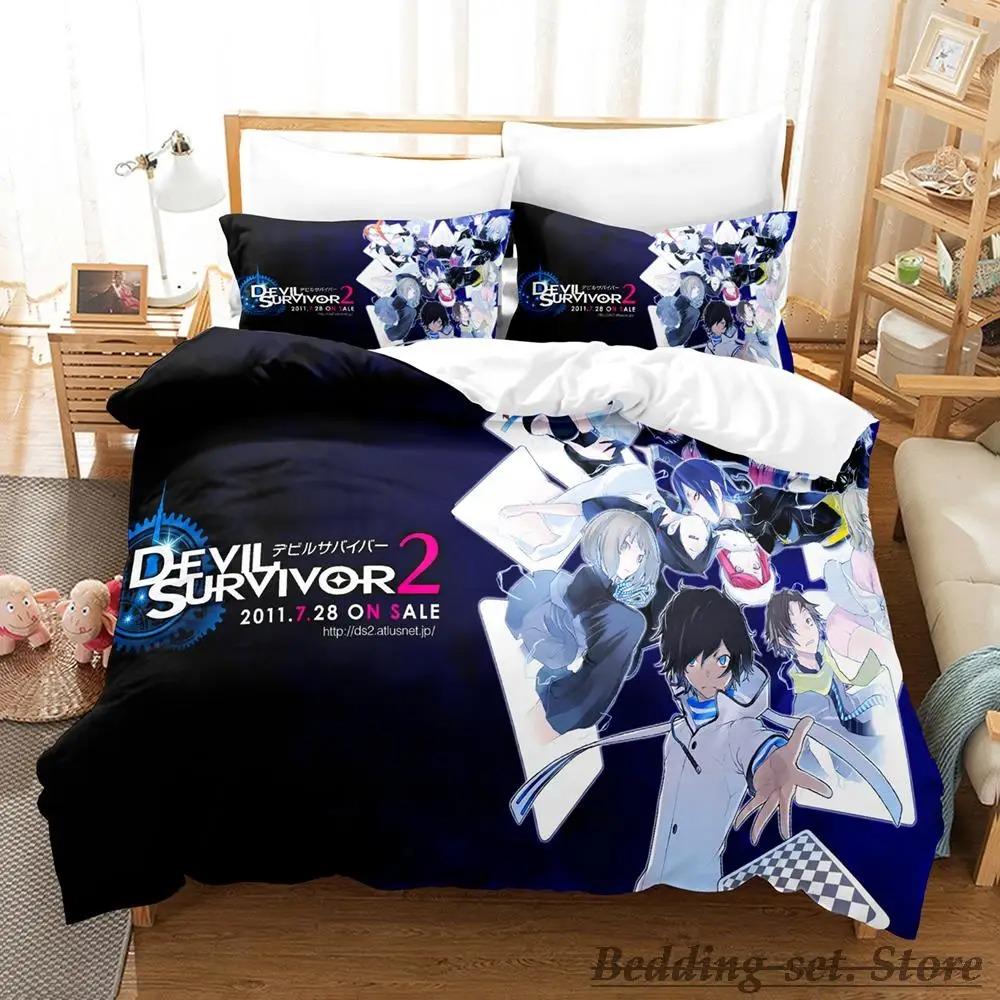 Devil Survivor 2 The Animation Bedding Set Single Twin Full Queen King Size Bed Set Adult Kid Bedroom Duvetcover Sets Anime