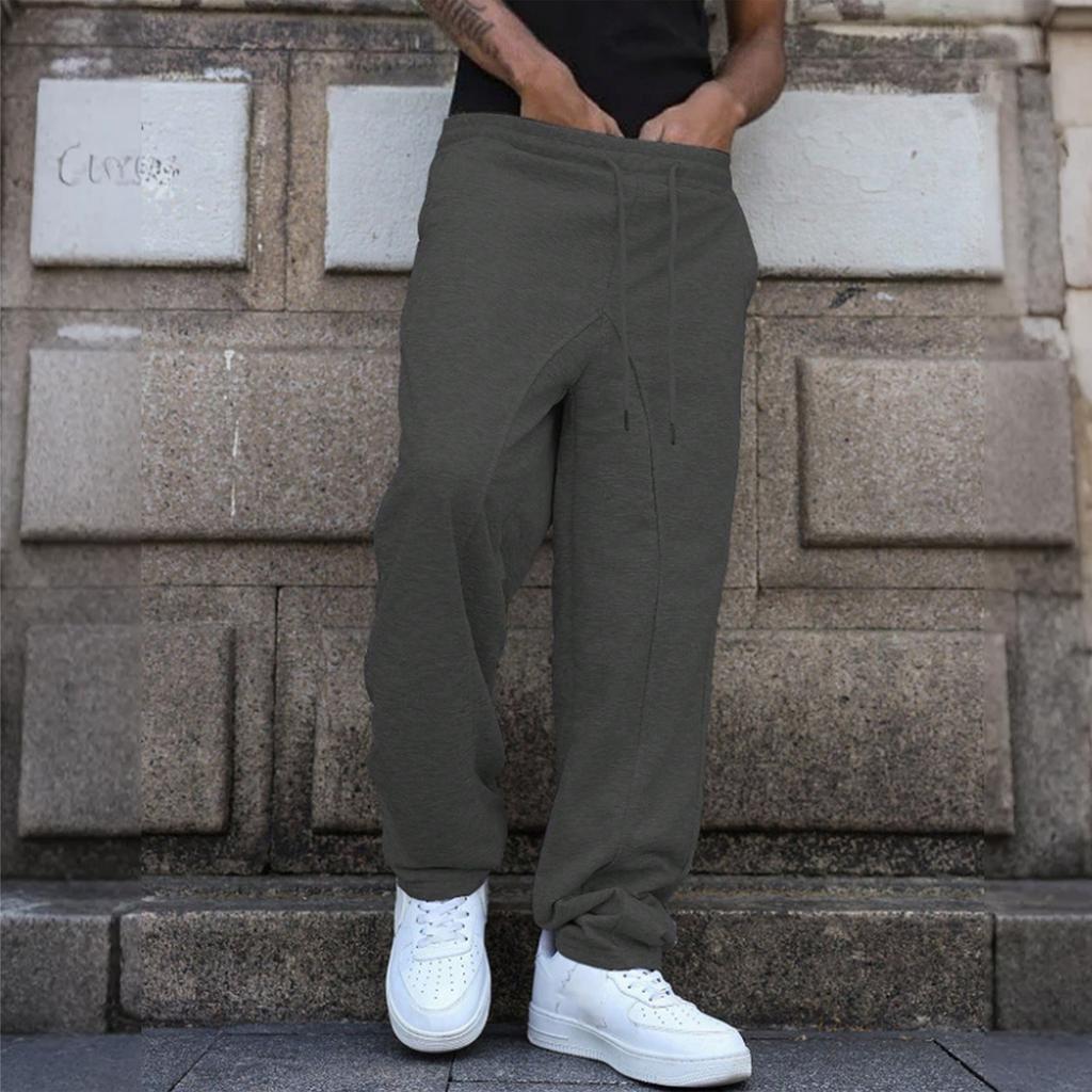 Men's Baggy Stacked Sweatpants  Drawstring Waist Wide Leg Flared Sweatpants Streetwear