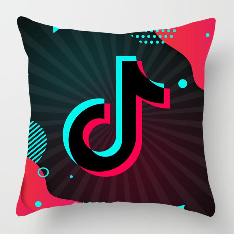 Tiktok Pattern Decorative Cushion Cover Soft Pillow Case For Home And Car 18inch