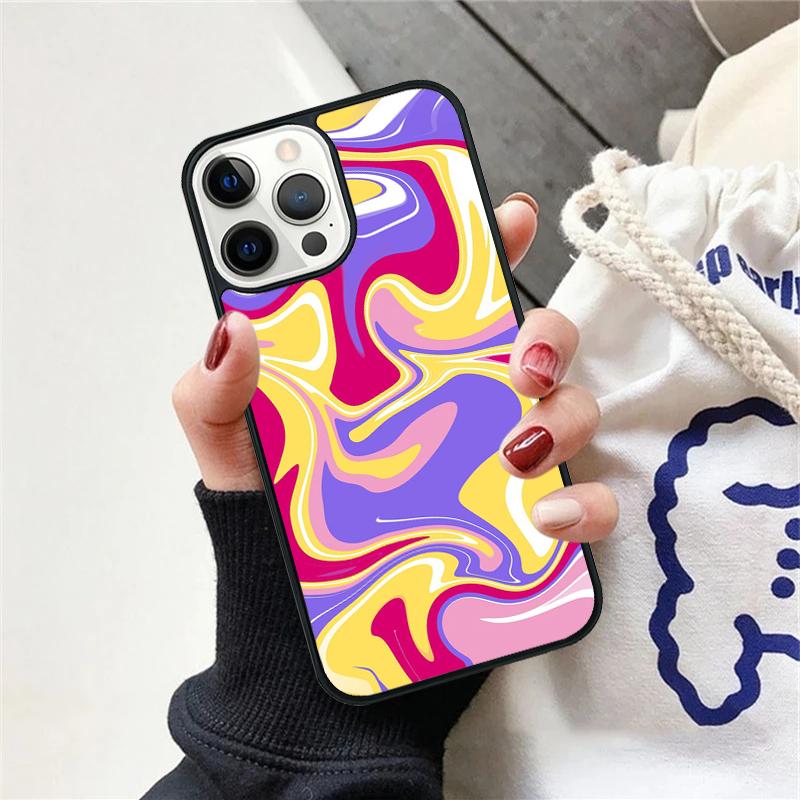 Rainbow 70s Groovy landscape Phone Case For iPhone 17 Air 15 16 Cover 11 13 14 Pro Max 12 Plus Max Fundas