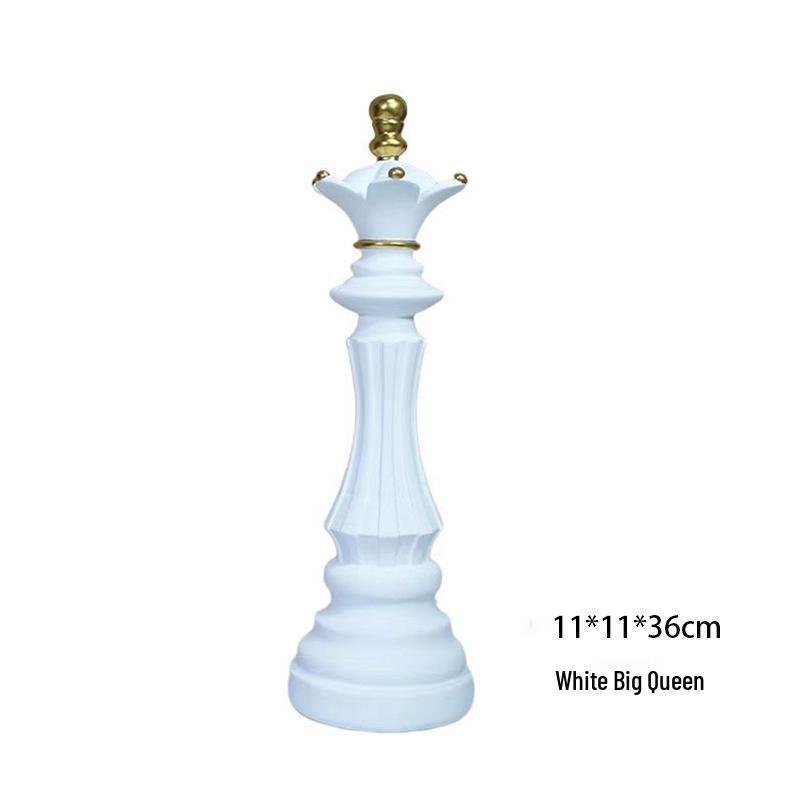 Nordic International Chess Ornament Set - King, Knight, Queen Resin Crafts Collection