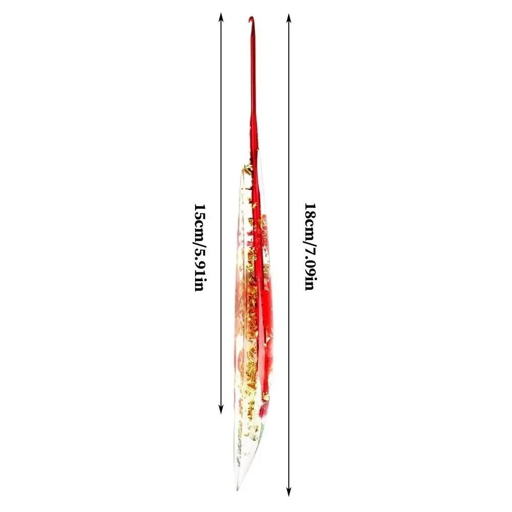 Floral Resin Grips Crochet Hook 2.0-6.0mm Non-Slip Knitting Needle Knitting Tools Yarn Knitting DIY Weaving Tools Home Use