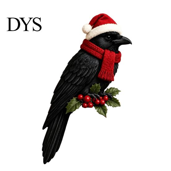 Christmas Holiday Party Supplies Wooden Bird Door Topper, Cute Corner Statue, Woodland Animal Frame Decorations for Art Sign Winter Home Wall