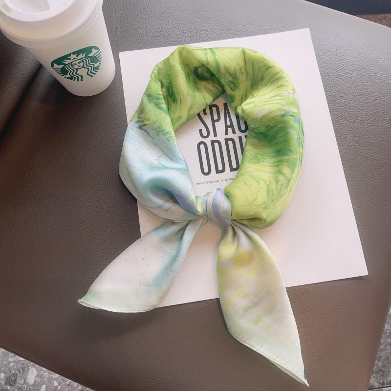 Modenäsduk Halsdukar Kvinnor Fyrkantiga Hradband Små Sjalar Wraps Sacrfs 70x70cm