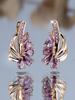 Water drop half flower multi-sided flash white diamond earrings, exquisite and elegant party diamond earrings