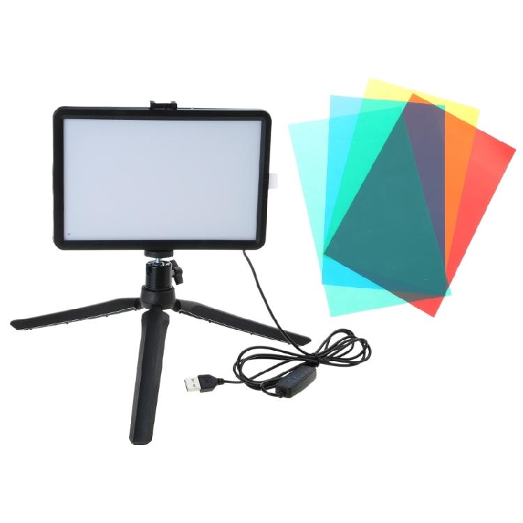 LED-Videoleuchte Dimmbar USB-betrieben Optionaler Stativ und Farbfilter für Fotostudios und Content-Erstellung