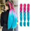 ALAN EATON 24 Inches Synthetic Rainbow Color Jumbo Braid Hair Extensions High Temperature Fiber Extensions For DIY Crochet Hair Braids