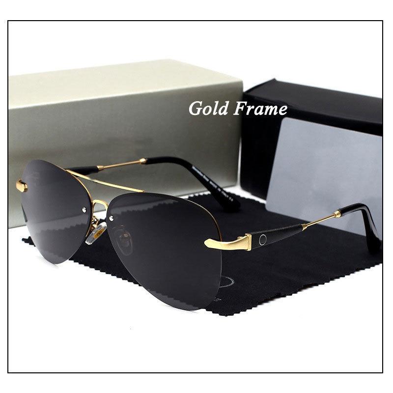 Polarized Sunglasses Men's Rimless Toad Glasses Sunglasses Driving Special Driving Glasses Metal Sunlight Glasses Women's Sunglasses