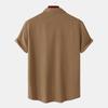 Men's Summer Solid Color Cotton Linen Short Sleeve Shirt Casual Fashion Loose Lapel Shirt