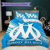 Olympique De Marseille Pattern Bedding Uilt Set Uilt Cover Pillowcase Home Decoration Birthday Gift (1 * Duvet Cover + 2 * Pillowcase Without Core)