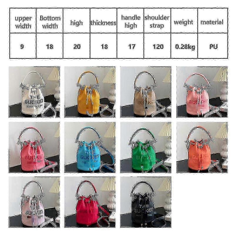 2025 Marc Jacobs-leather Bucket Bags Messenger Bag For Women Crossbody Purses With Drawstring Bucket Bags And Purses Multi-Color Optional