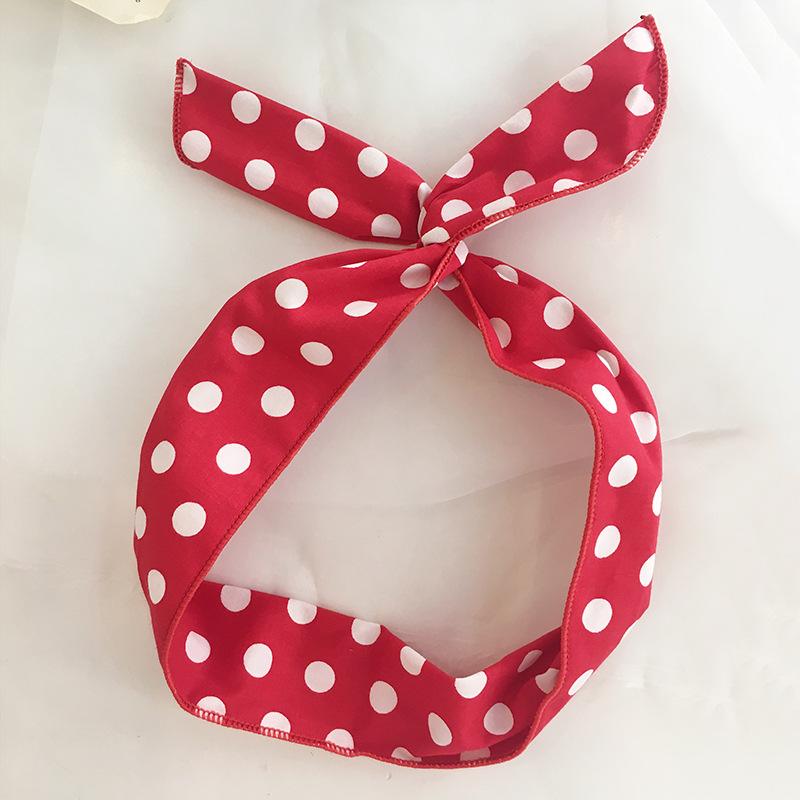 

Модная и простая повязка на голову в горошек в стиле рокабилли на проволоке, ретро-универсальные аксессуары для волос, повседневный декор для головы