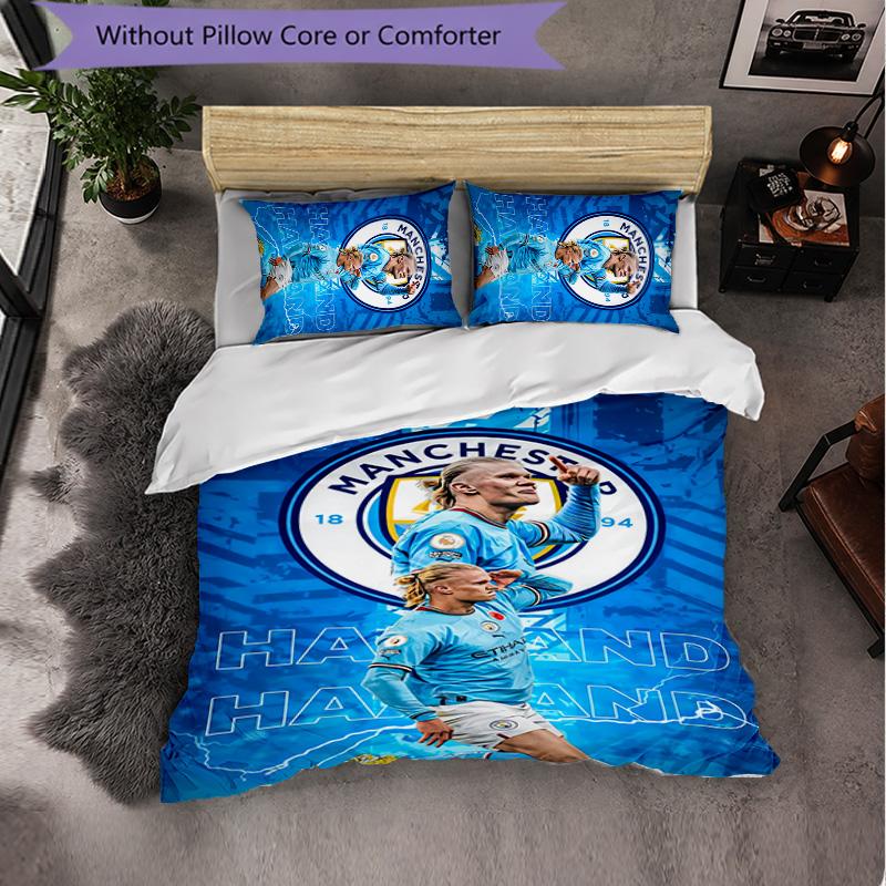 Biancheria da Letto a Tema Erling Haaland Set 3 Pezzi Copripiumino Biancheria da Letto Decorativa Per Stanza Adolescenti Decorazione Casa