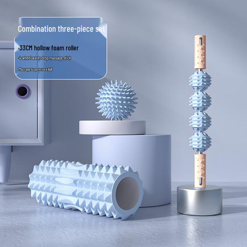 Solid Core Yoga Foam Roller Set with Massage Tools