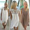 Elegant Plus Size Lady Boho Sleeveless Summer Beach Lace Dress For Women