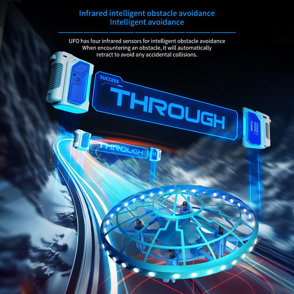 XS4 Multicolor Infrared Sensing Flying Saucer Drone Mini Induction Flying Toy For Kids Birthday Remote Control UFO Flying Toys