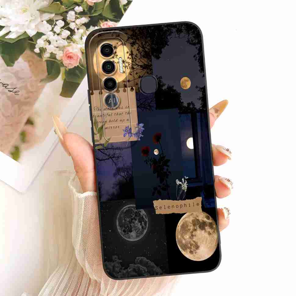 For Tecno Spark 7 Pro Case KF8 Fashion Flower Cat Soft Silicone Back Cover For Tecno Spark7 Spark 7 Pro Phone Case Bumper