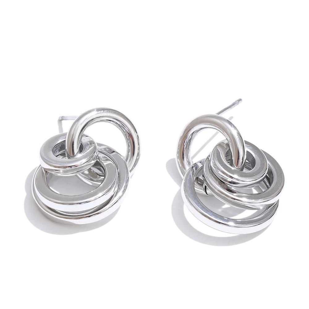 

Yhpup New Stainless Steel Multi Circle Round Drop Earrings 2025 Waterproof Daily Recommend Fashion Attractive Women Jewelry Gift