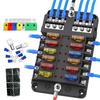 Jppium New 12-Way Automotive Fuse Box, Automotive Modification and Installation, Automotive and Marine Safe Fuse Integration Box