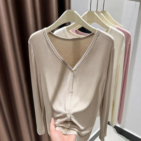 Damen Sommer Leichter Cardigan Lässig Langarm Sonnenschutz Hemden Knopfleiste Strand Überwurf Tops