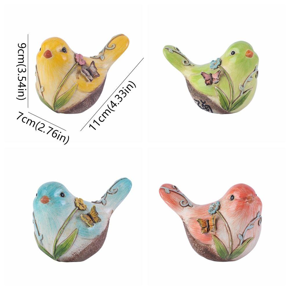 Resin Crafts Mini Bird Statue Cute Desktop Bird Ornaments Living Room Bedroom