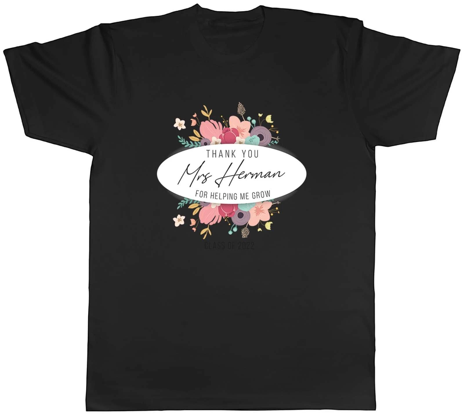 Personalised Thank You Helping Me Grow Teachers Day Mens Unisex T-Shirt Tee Gift XS