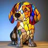 Gatto Cane Figurine in Resina Lampada LED con Interruttore di Alimentazione USB per Decorazione Soggiorno
