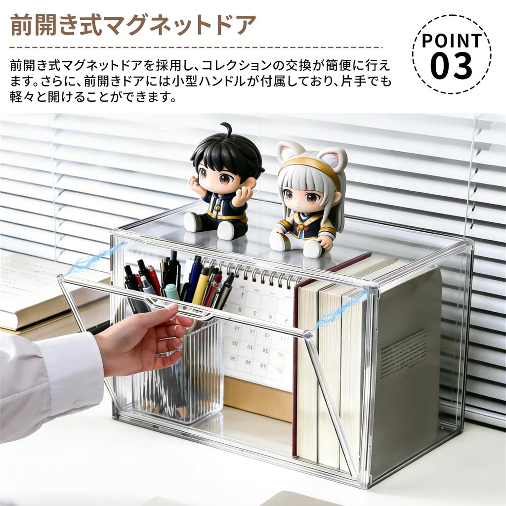 PakOne Figure Case Collection Storage Transparent Display Clear Acrylic Collection Display Figure Magnetic Front Glass Storage Collector Hobby Show