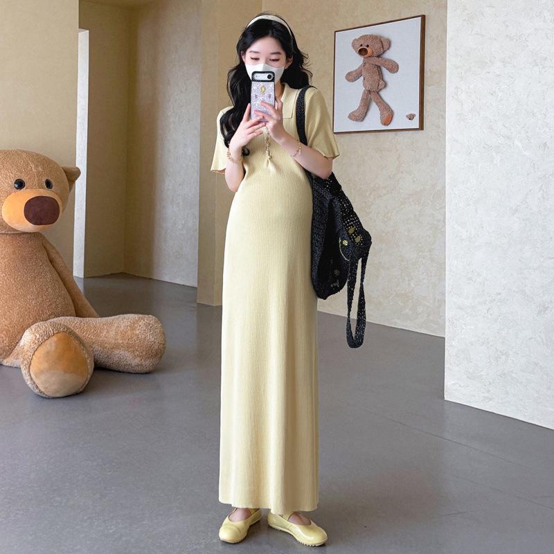 2026 New Style Knitted Slim-Fit Maternity Dress, Flattering Plus Size Casual Skirt XL