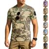 Men's Tactical Outdoor Quick-Dry T-Shirt with Velcro Patch Area Loose Fit Breathable Round Neck Camouflage Print