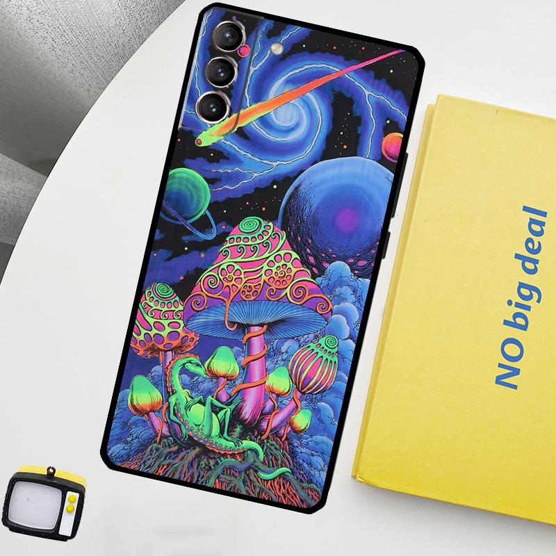 Weird Trippy Mushroom Phone Case For Samsung Galaxy S24 Ultra S20 S21 S22 S23 Plus S9 S10 S24 FE S25 Ultra Cover