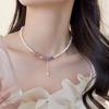 High-end Mica Crystal and Pearl Clavicle Chain, Featuring a Unique Design, a Touch of Luxury, and a Versatile, Gentle Style, Perfect for Women