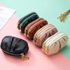 Yocipa Genuine Leather Double Zipper Coin Case, Women's Mini Wallet, Multifunctional Storage Pouch, Small Leather Compact Accessory Pouch,