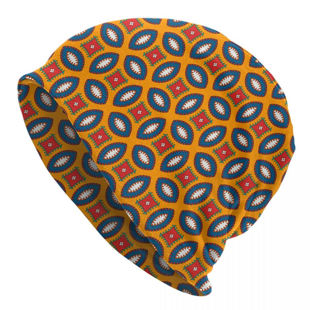 Custom African Ethnic Tribal Ankara Pattern Bonnet Hat Knit Hat Unisex WoUnisex Fashion Unisex Adult Winter Warm Skullies Beanies Caps