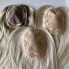 3x5 5x6 Mono Basis Haartopper Blond Farbe 100% Europäisches Echthaar Clip-in Haarteil für Frauen mit Haarausfall