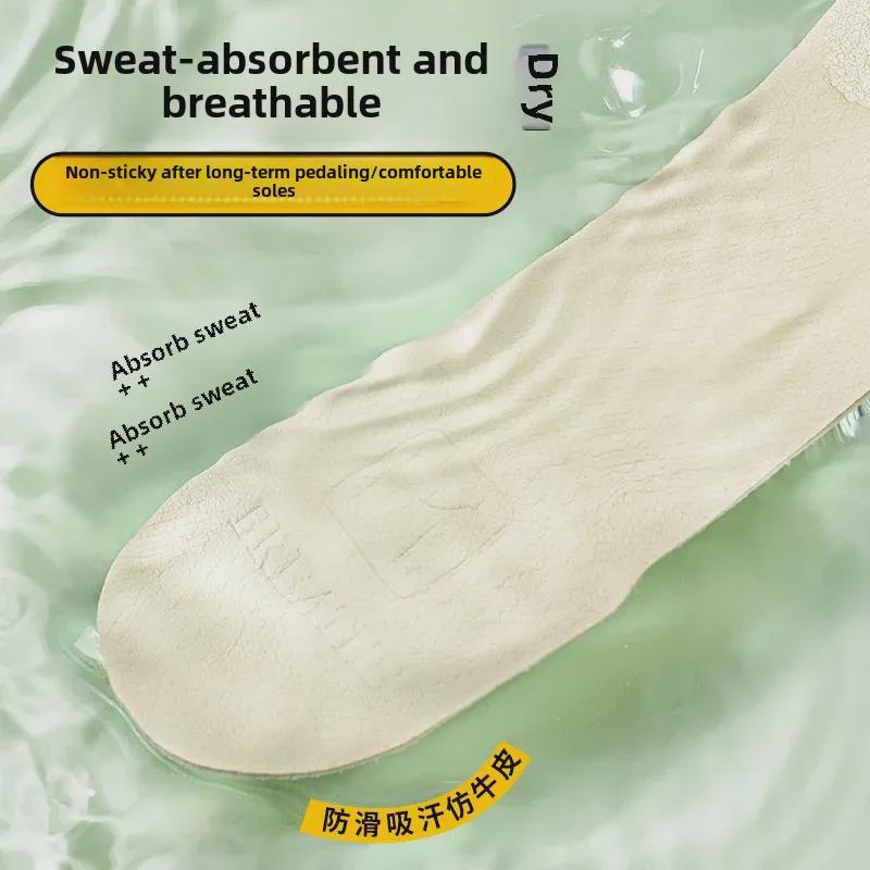 Self-Adhesive Pigskin Insoles for High-Heeled Sandals - Sweat-Absorbent, Breathable, Non-Slip, and Cushioning for Summer.