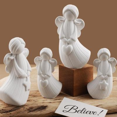 2 stuks Engel Siliconen Mallen DIY Handgemaakte Engel Gips Hars Mallen Met Hart Ster Ontwerpen 3D Engel Decoratieve Sculpturen Ambacht