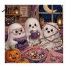Faux Pearl Painting Kit for Adults Halloween Kit, Cute Ghost 3D Art DIY Sparkling Mosaic Picture Adults, Christmas Craft Home Festive Decor