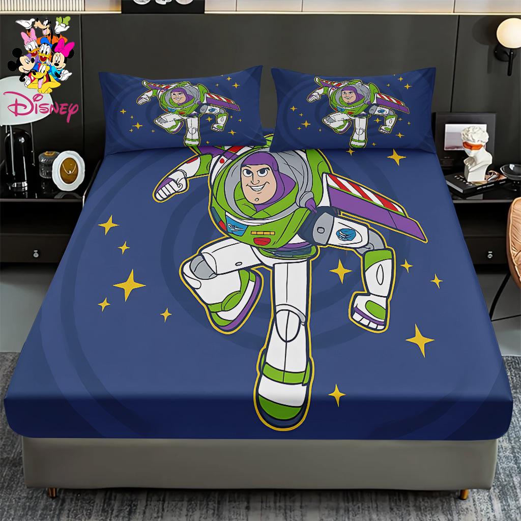 2/3pcs Disney Toy Story Cozy Fitted Sheet Set 100% Polyester Digital Print Festive Bedroom & Dormitory Decoration