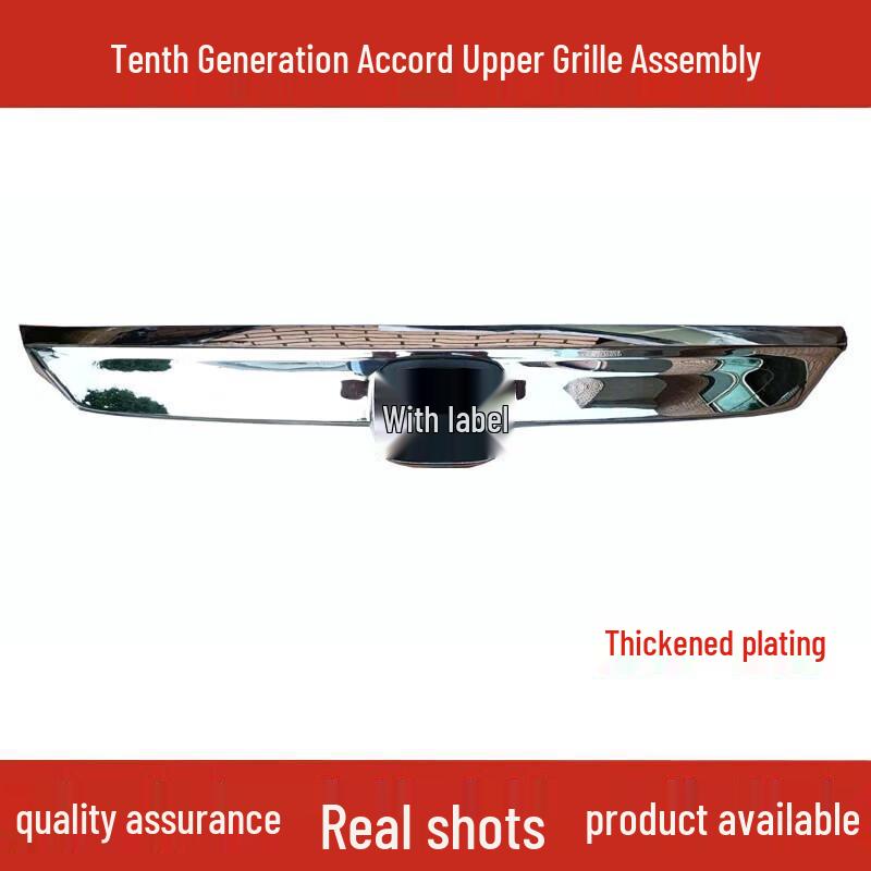 Front Middle Grille Chrome Trim for 18-20 10th Gen Accord Standard Grille Trim with Emblem