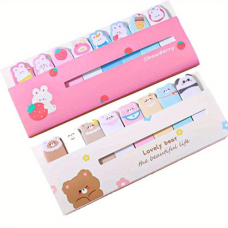 2PCS/ set of cartoon animal row station post-it notes, cute ins girl heart index stickers, learning memos N sticky notes