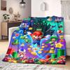 Super Mario Classic 2D Cartoon Flannel Blanket, Printed Pattern for Sofa Bed, Warm Picnic Travel Throw_LIAN