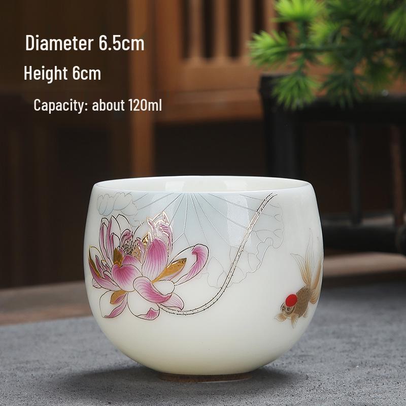 Sheep Fat Jade Porcelain Teacup: Chinese Ceramic Master Cup for Tea Tasting